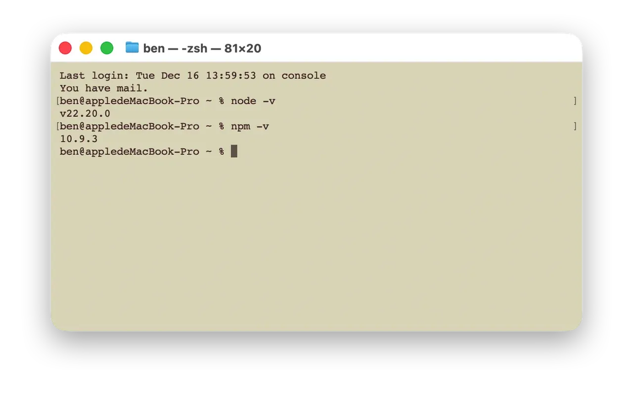Node.js 安装验证